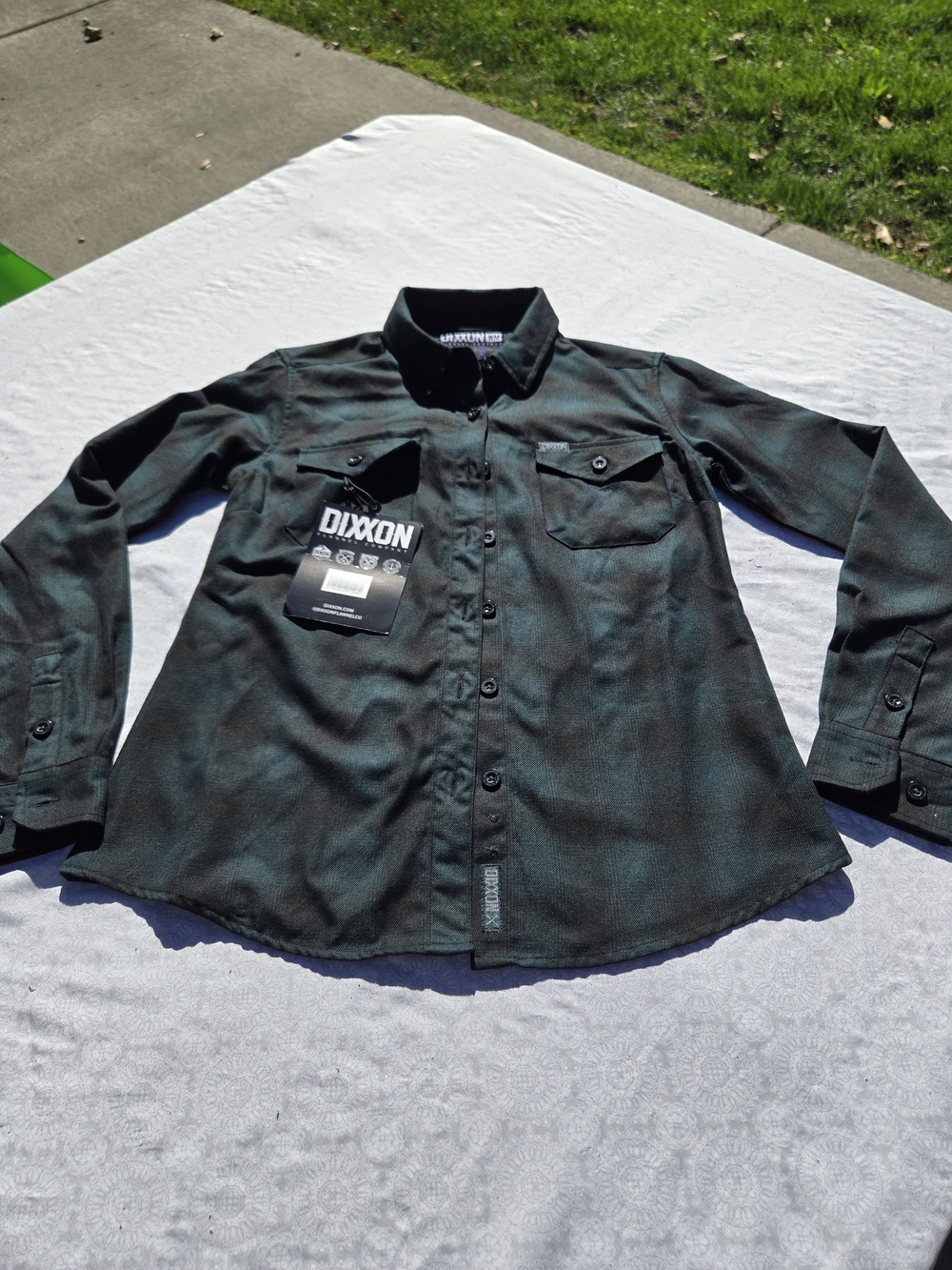 Dixxon Men’s Dark Green And Black Button-Up Work Shirt